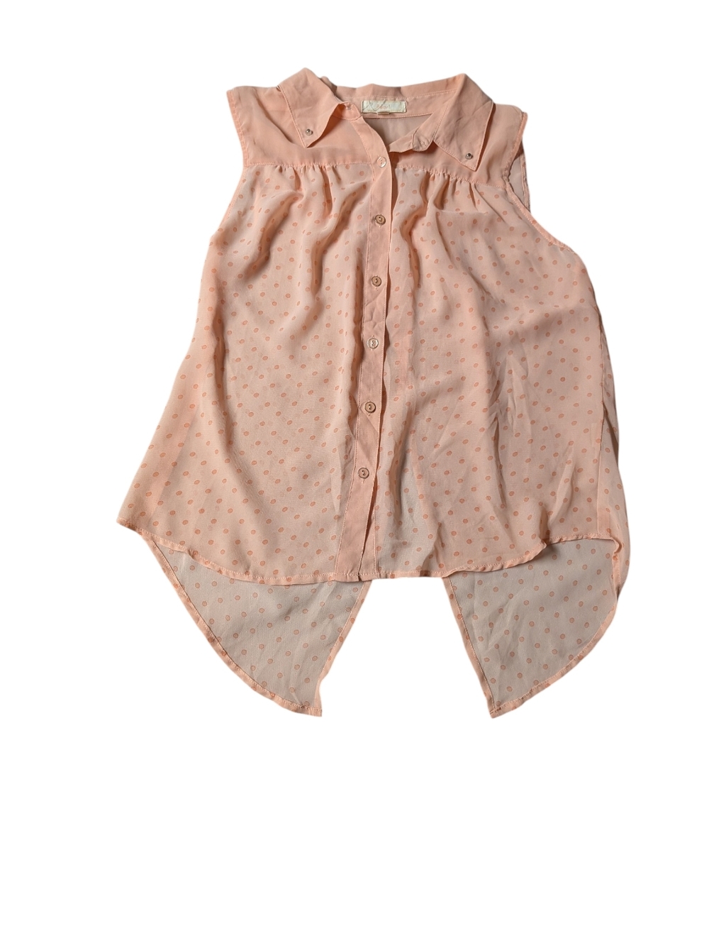 Pearl Polka Dot Semi Sheer Top Small